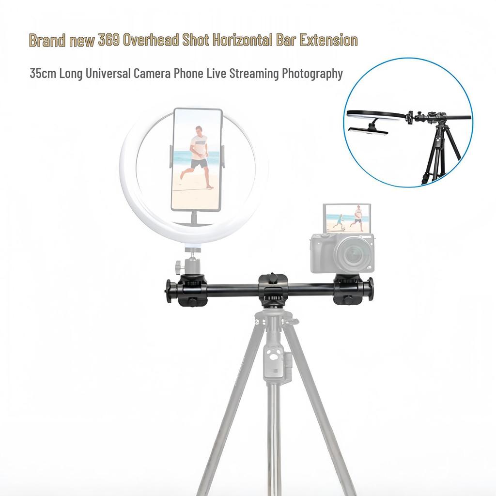 Phone Camera Top-Down Shooting Stand with Tripod Extension for Live Streaming and DSLR/Mirrorless Support