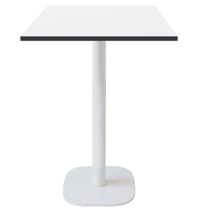 Mange-debout 60 x 60 cm - modèle Round pied blanc blanc chants noir