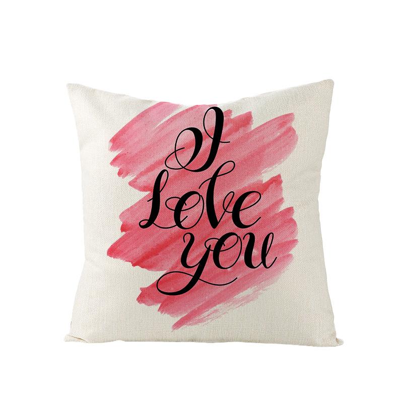 Polyester Pillowcase Valentine's Day Letter Print Sofa Pillowcase Home Ins Nordic Style