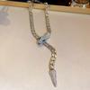 Rhinestone Snake Shaped Necklace for Women Chain Choker Jewelry Gift