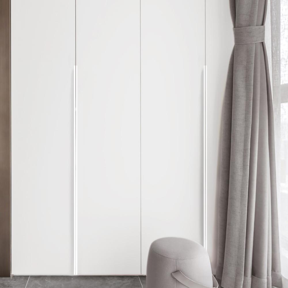 YONFIA 3699S Hidden Furniture Handles  White Kitchen Cabinet Pulls Punch Free Handles for Cabinets and Drawers