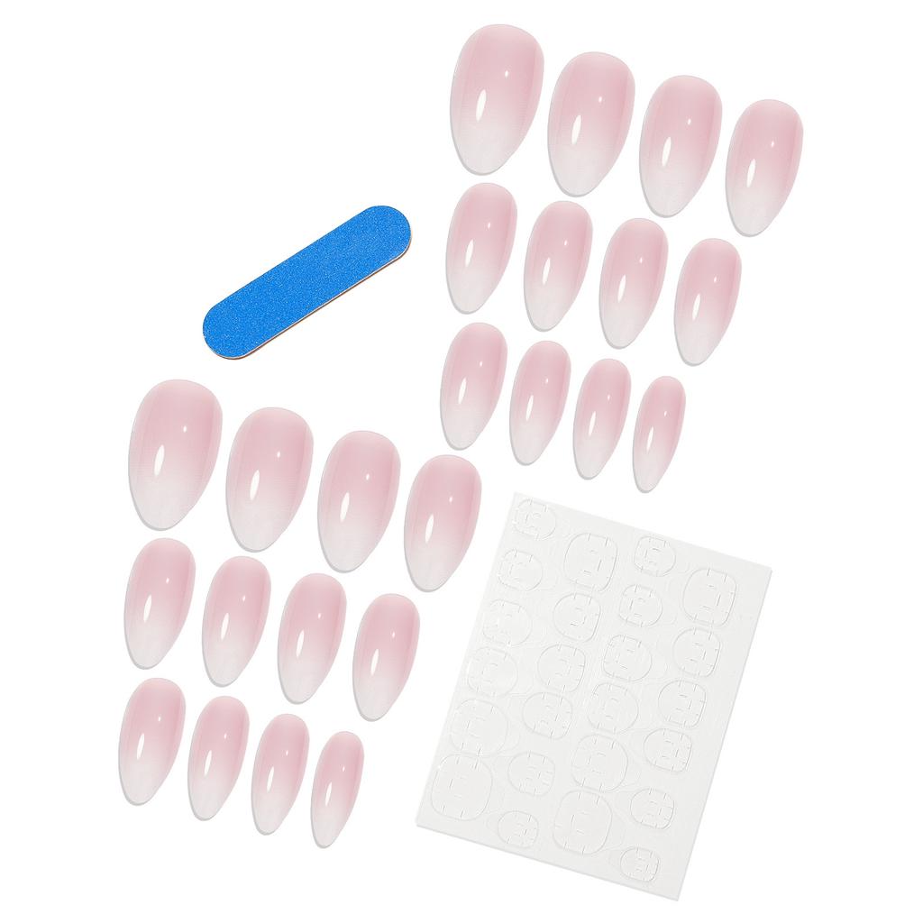 Wearing Nail Art Patch Finished Short Ballet Nail Pink Simple Gradient Color Fake Nail Gradient