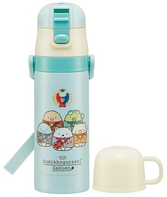 Skater 2WAY Stainless Steel Kids Water Bottle with Cup 430ml Sumikko Gurashi School Girls Children's SKDC4-A