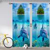 2pcs Dolphin Pattern Curtains Decorative Window Drapes Window Treatments For Bedroom Living Room Home Decoration Room Decoration
