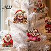 Grandma Themed Party Decorations 12Pcs Funny Old Women Christmas Tree Ornaments, 2D Flat Acrylic Cartoon Decorative Pendants for Garlands Hanging with