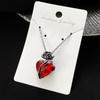 Gótico rosa vermelho amor colar feminino y2k jóias cor prata tonebloody coração humano pingente jóias presentes personalizados