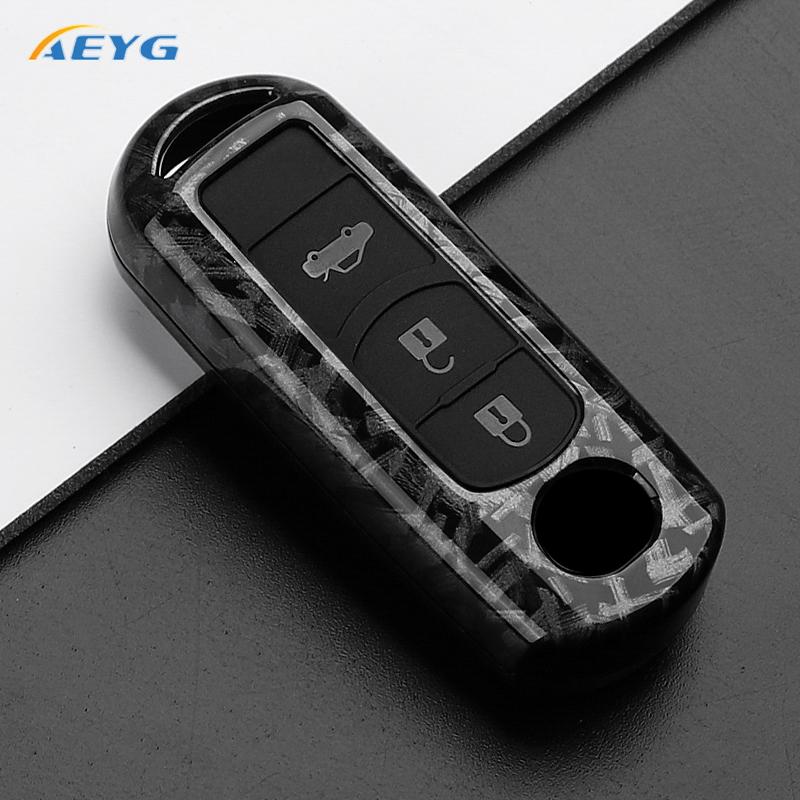 ABS Carbon Fiber Car Key Case Cover For Mazda 2 3 5 6 BL BM GJ Atenza Axela Demio CX-3 CX3 CX-5 CX5 CX7 CX-9 CX8 keychain