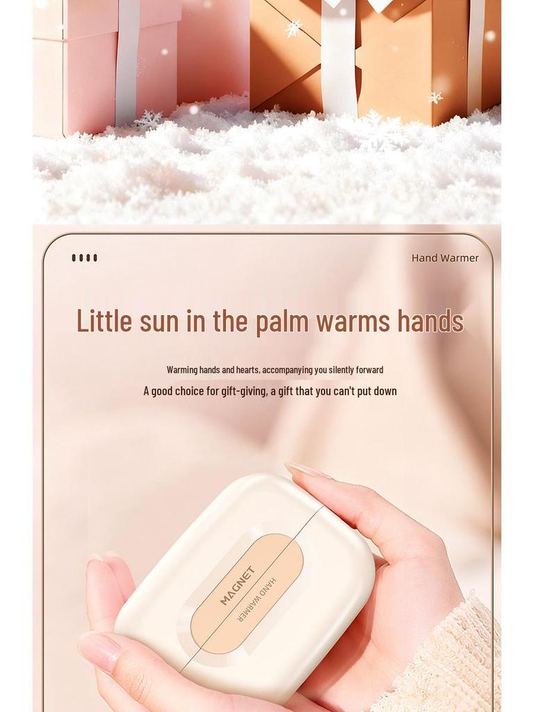 Rechargeable Magnetic Hand Warmer with Digital Display - Portable, Explosion-Proof, and Large Capacity Gift.