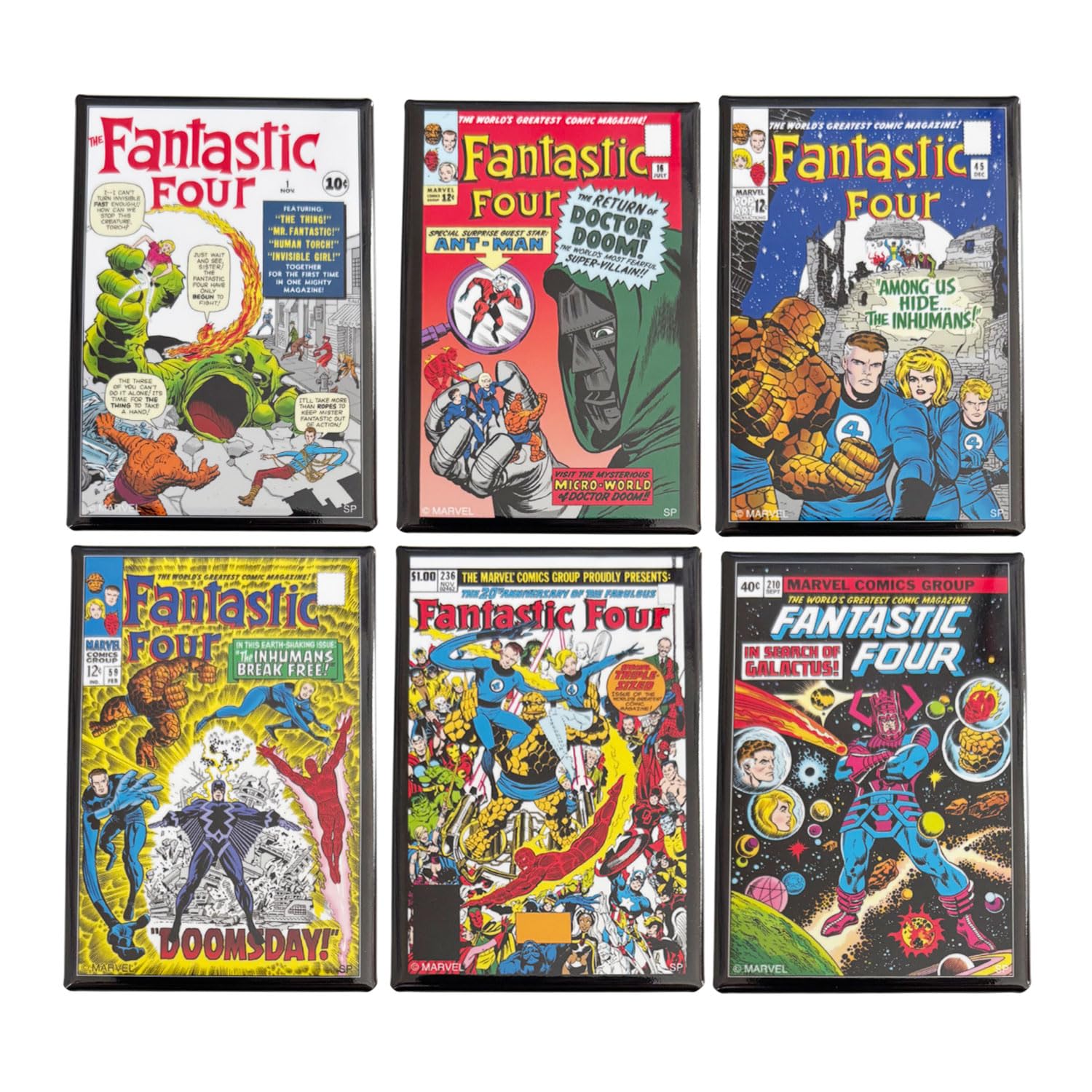 Маленькая планета Marvel Фантастическая четверка Магнит Обложка комикса Полный набор из 6
