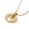 Used 10656 Oval Logo Pendant 7984 Gold Plated Charm Snake Chain Vintage CD Plated Gold Unisex from Japan AUTHENTIC