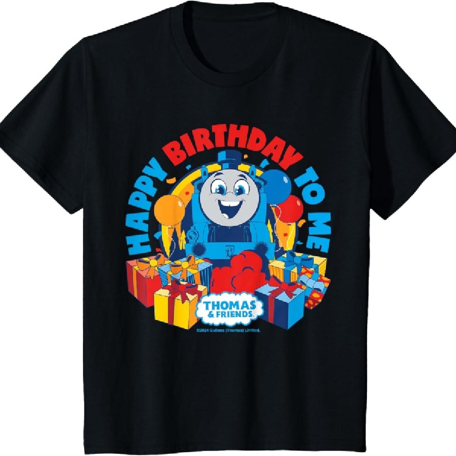 Детская футболка Thomas & Friends - Томас С днем рождения меня S чёрный