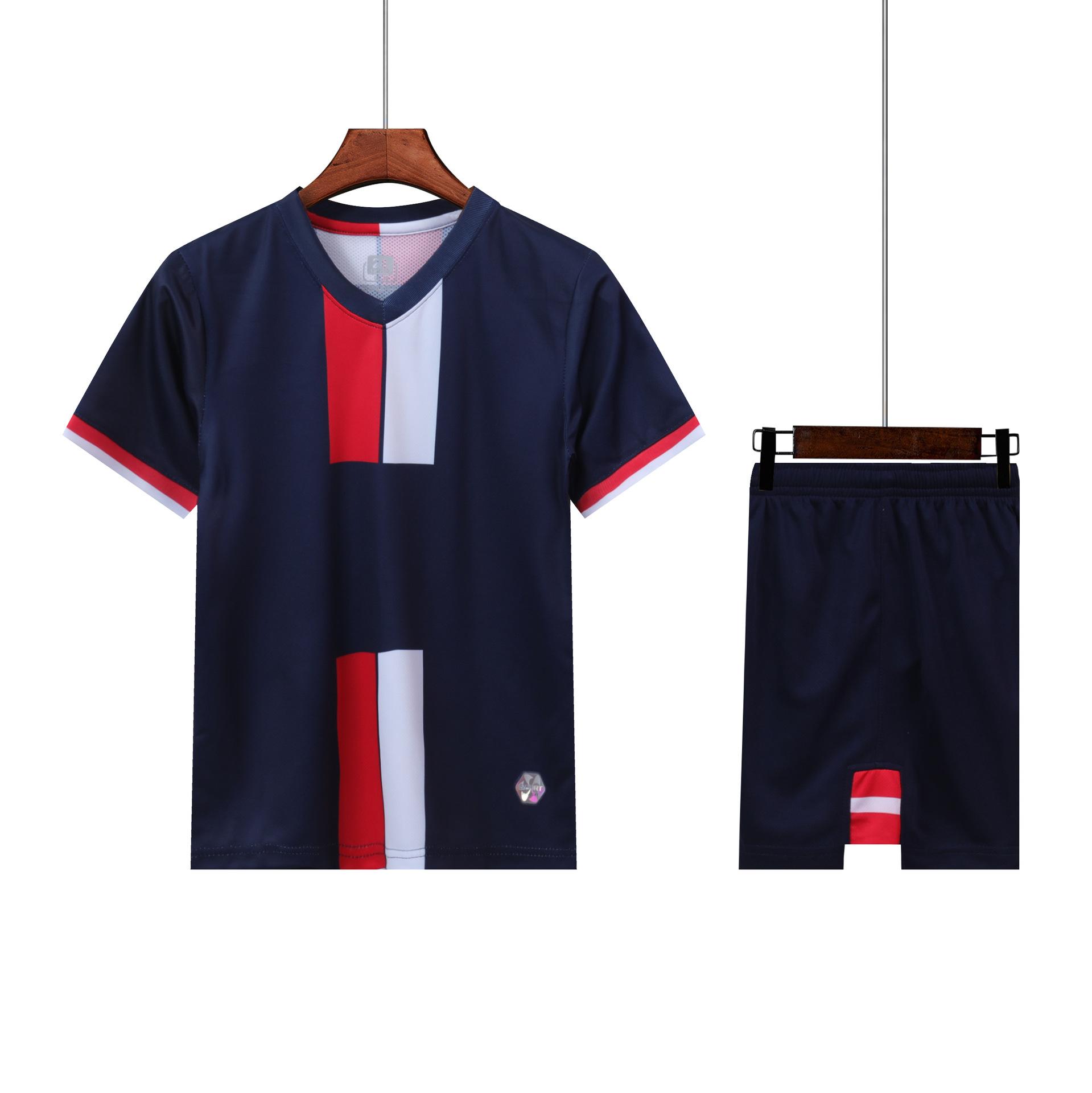 Children s football jersey set Spring and summer league jersey custom outdoor sports training parent-child clothing group buying printing number 24 (children s short sleeves)