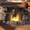 Funny Prank Door Mat 3D Halloween Rug, Optical Illusion Skeleton Realistic Depth Pattern, Jack-o'-lantern Floor Decor Spooky Pumpkin Non-slip