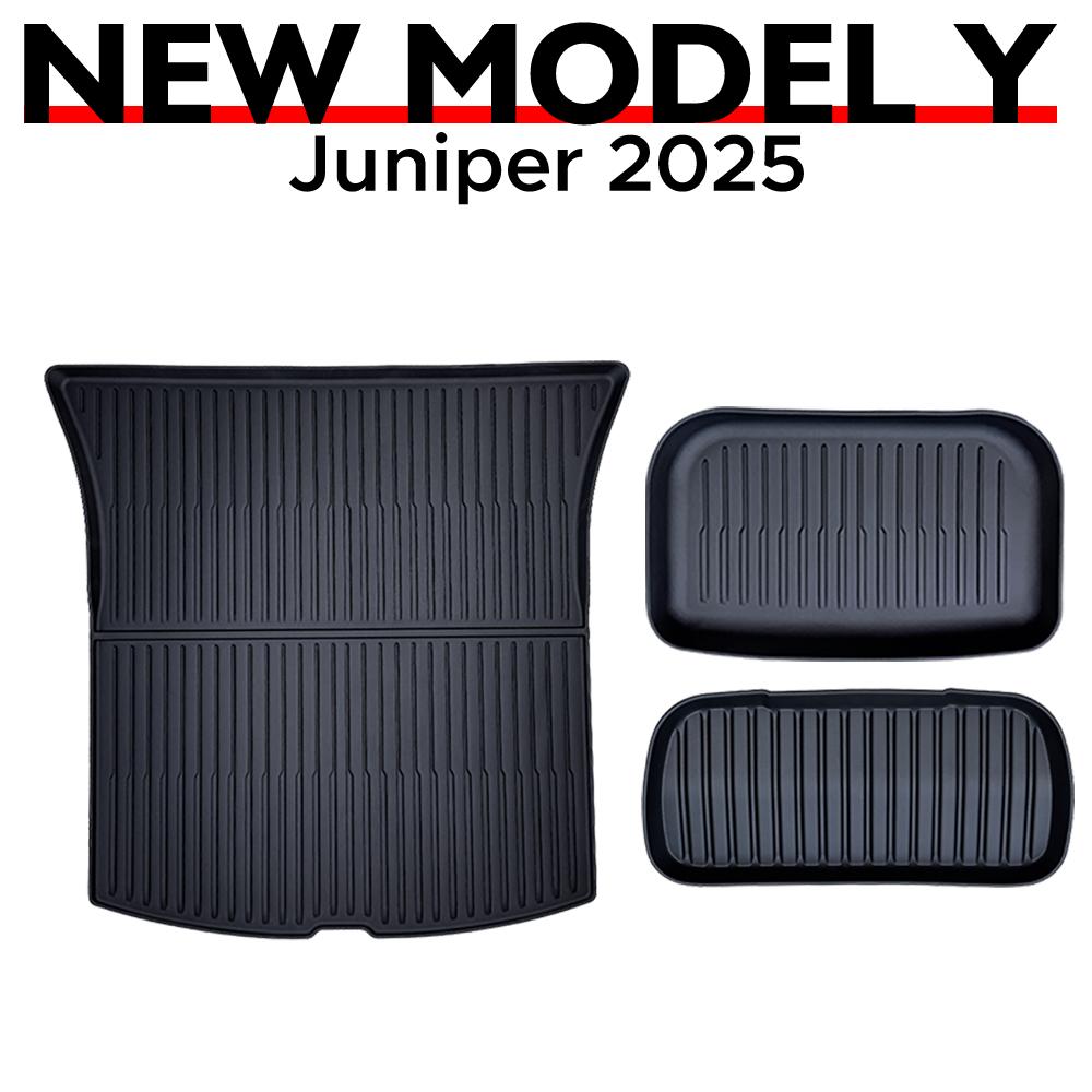 For Tesla New Model Y Launch 2025 Juniper 2025+ Front and Back Trunk Mat TPE Carpet Waterproof Weather-resistant Pads Layer Mats