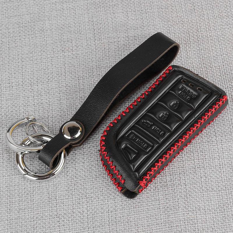 New 5 Buttons Car Remote Key Fob Cover Protector Case with Chain Fit for Acura MDX RDX PU Leather