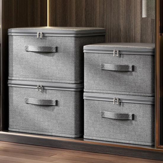 Katlanabilir Kumaş Saklama Kutusu Küp Saklama Kutusu Fermuarlı Kapaklı İstiflenebilir Dolap Saklama Düzenleyici Giysi Yatak Takımı Oyuncaklar Battaniyeler İçin