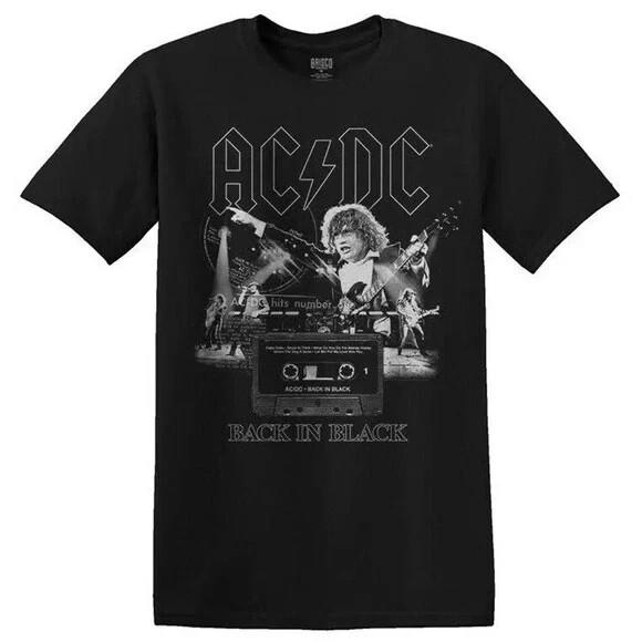 AC/DC Men s Cassette Tape Graphic Number One Hit Graphic Black Shirt New M-2XL Unisex T-Shirt Graphic Tee M