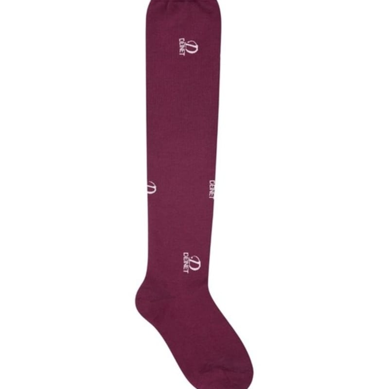 

DEINET DEINET KNEE HIGH JACQUARD SOCKS in BURGUNDY FREE