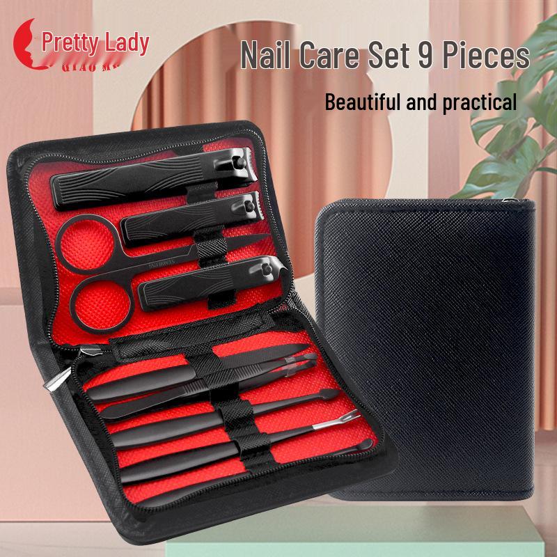 

Charming Lady Black Nail Clipper Manicure Tool Set with Beauty Pliers – Custom Logo Option Available