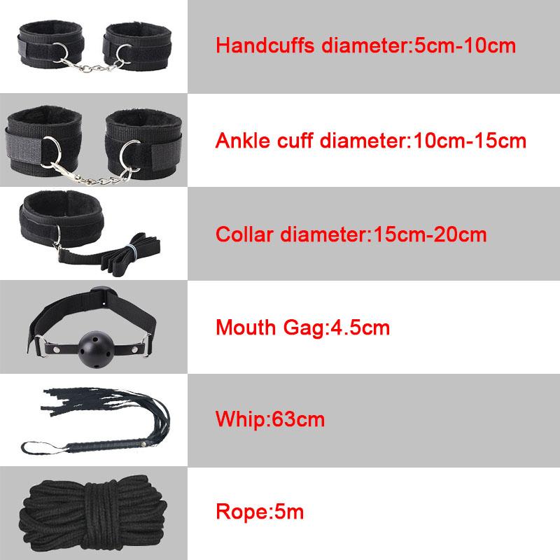 7/10/12 PCS Bondage Kit BDSM Leather Bondage Set Restraint Kits Adult Games Erotic Sex Toys for Women Couples Slave