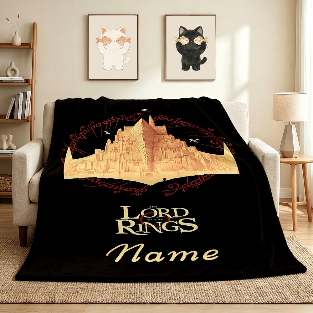 Custom Name Moonlit Forest Flannel Blanket Throw Blanket Soft Warm Sofa Bed home Decor Unique Gift