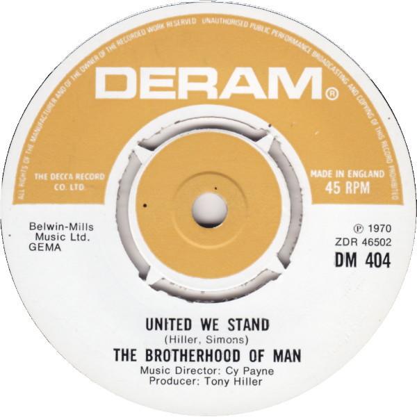 

7inch Record BROTHERHOOD OF MAN - United We Stand DM404 DERAM 1973 UK Pop Used