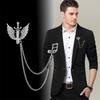Men's Fashion Suit Brooch Simple Diamond Tassel Metal Wedding Dress Suit Brooch Collar Pin