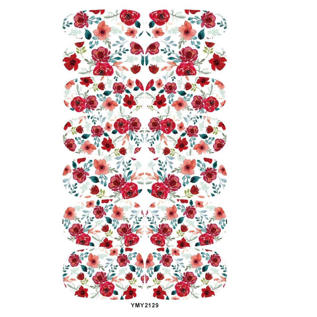 Japanese Flower Nail Art Stickers, Full Cover, Waterproof (YMY2129-2137)