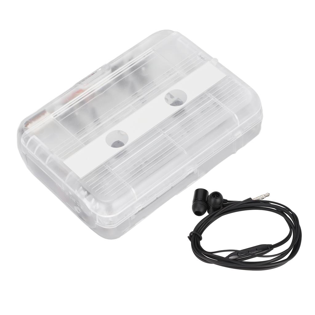 FM Radio Cassette Player Classic Style Multifunction Bluetooth 5.0 Portable Tape Player Transparent