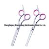 All-Steel Pet Grooming Scissors Set: Flat-Tooth & Curved Trimmers for Dog Hair Care.