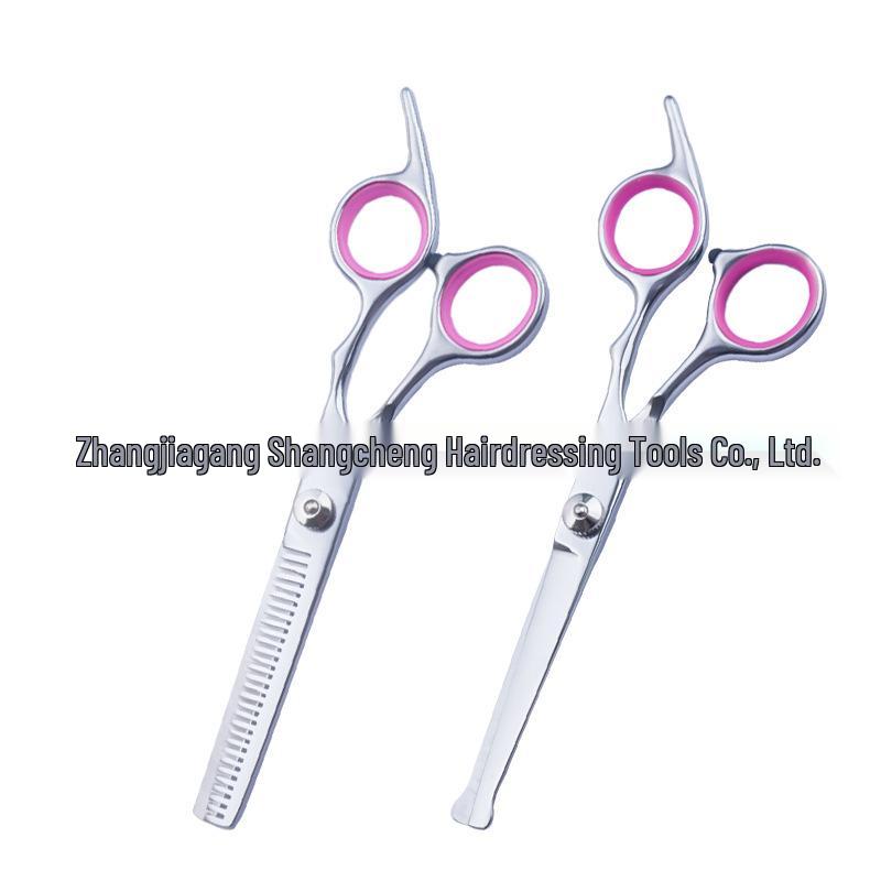 All-Steel Pet Grooming Scissors Set: Flat-Tooth & Curved Trimmers for Dog Hair Care.