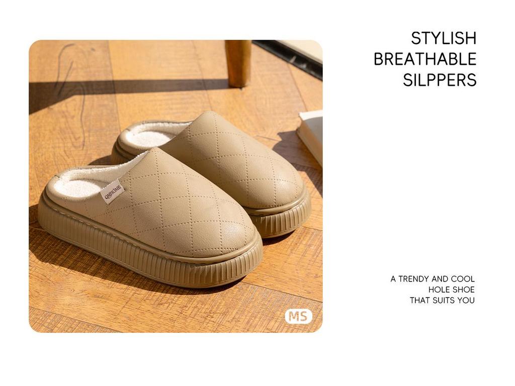 Waterproof Cotton Indoor Slippers: Anti-slip, Unisex, Autumn/Winter 2025
