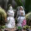 Artistic Religious Mother Son Statue Resins Figurine with LED Light Nursery Decors Mother Day Present For New Mom