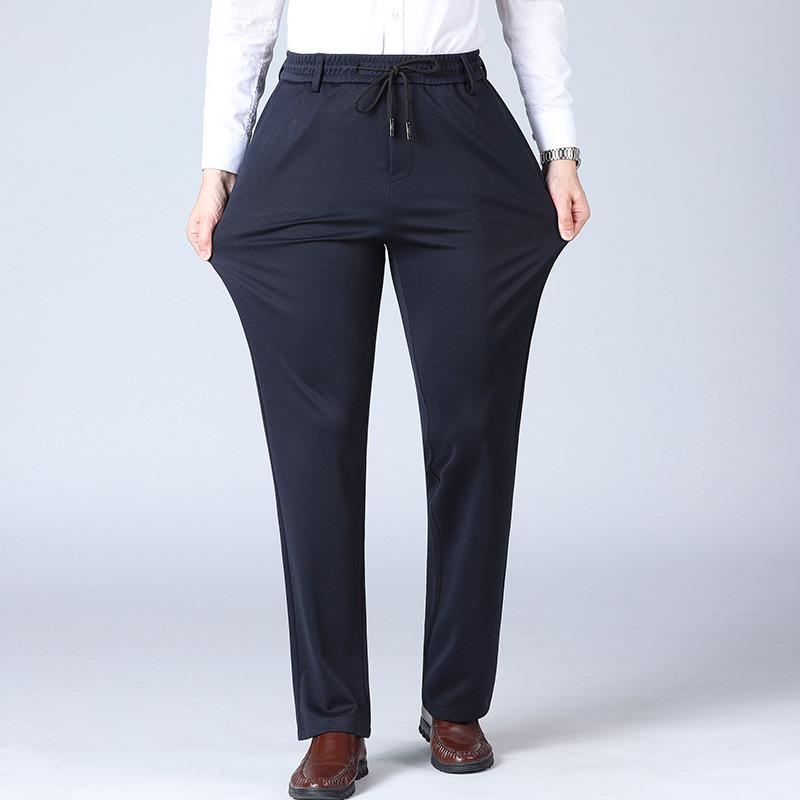 

Men s Elastic Waist Thickened Warm Casual Pants for Autumn and Winter 4XL (180-200 lbs)