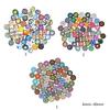 100Pcs/set Flower Jewelry Round Glass Jewlery Printed Glass Cabochons Round Tiles Glass Cabochons Patches Glass Ornament