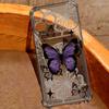 Purple Butterfly Pattern Clear Phone Case For iPhone 17 16 15 14 13 Pro Max 17 Pro Air 17e 16e 11 Shockproof Soft Card Bag Cover