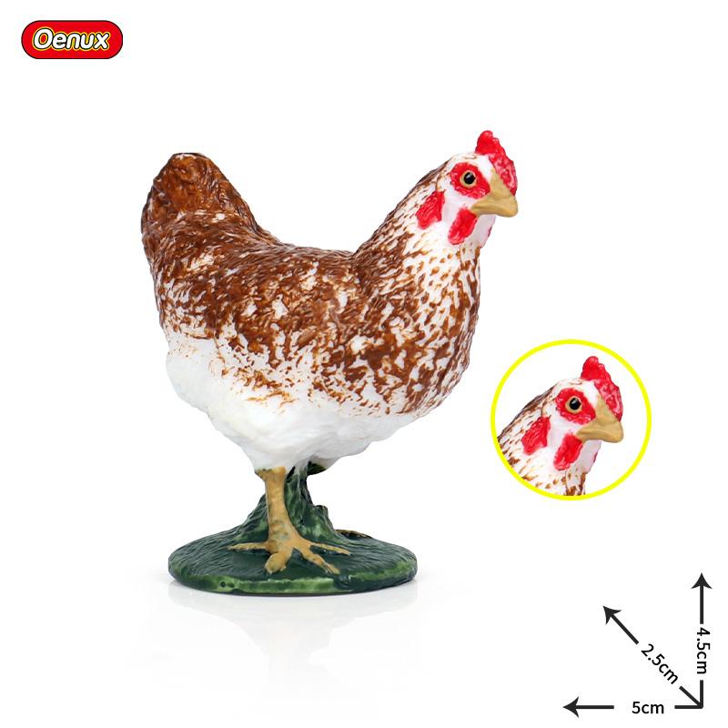 Oenux Simulation Cute Poultry Farm Animals Model Duck Goose Swan Hen Chicken Action Figures PVC Miniature Toy Xmas Gift For Kids