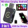 NEW 2in1 Wireless CarPlay AI Mini Android Auto Box Plug&Play Automatic Connection Compatible with 99% of Cars For Car Radio