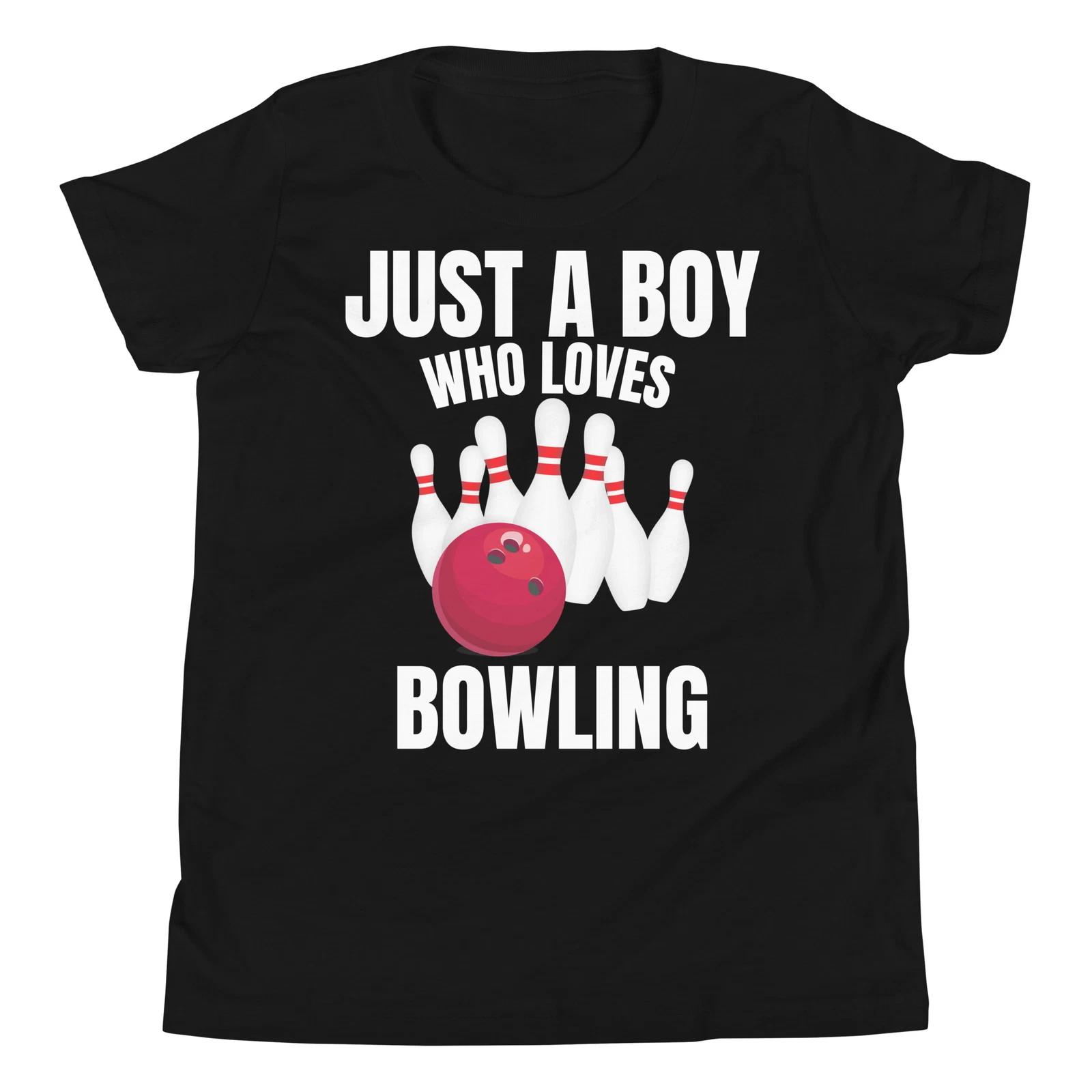 Just A Boy Who Loves Bowling Funny Bowling Lover Bowler Youth T-Shirt 100