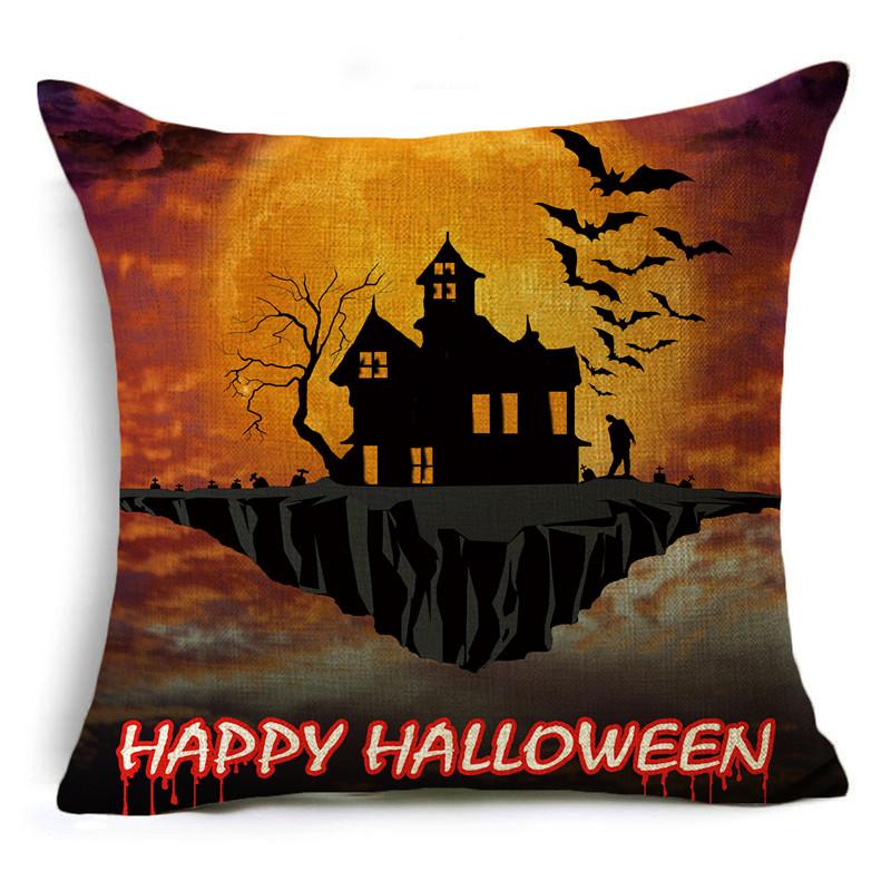 Halloween Pillowcase for Home Decorations Car Cushion Covers 40cm/45cm and 50cm Linen