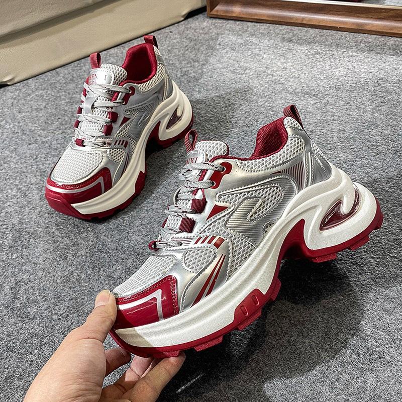 Breathable Mesh Thick-soled Dad Shoes, Women's Small Height Increase with Skirt, New Casual Sports Shoes In Summer 2025