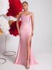 2026 Frühling Rosa Strass-Spaghettiträger Meerjungfrauen-Abendkleid