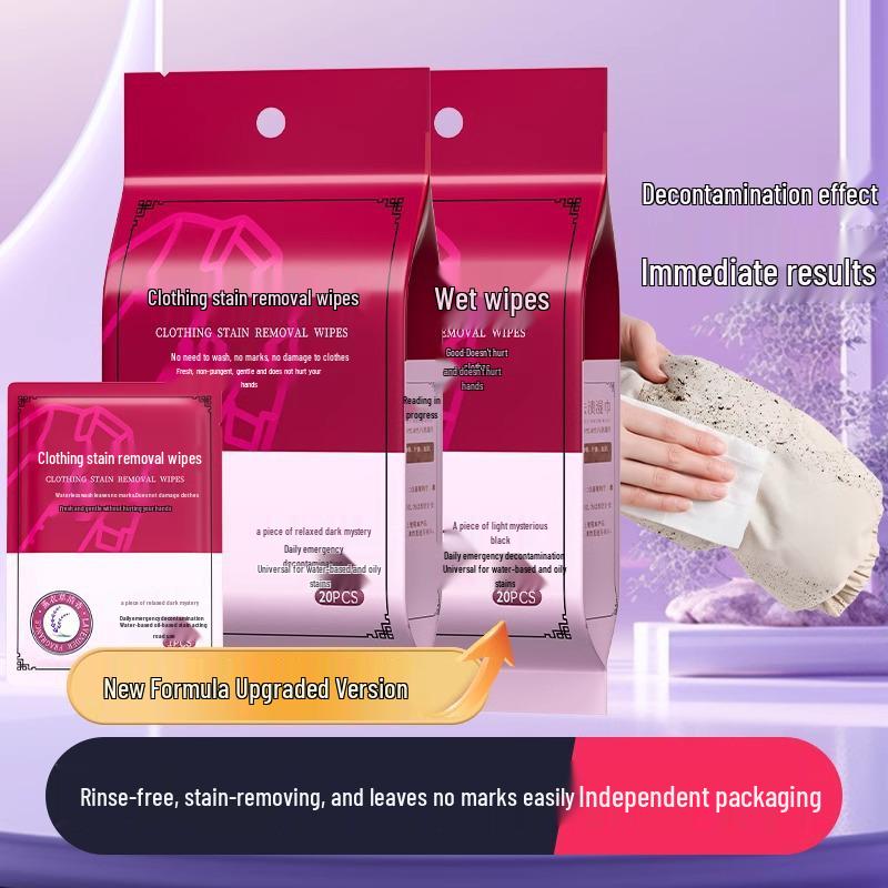 Stain Remover Wipes: Oil-Free, Hand-Free, Individually Packaged for Easy Carrying
