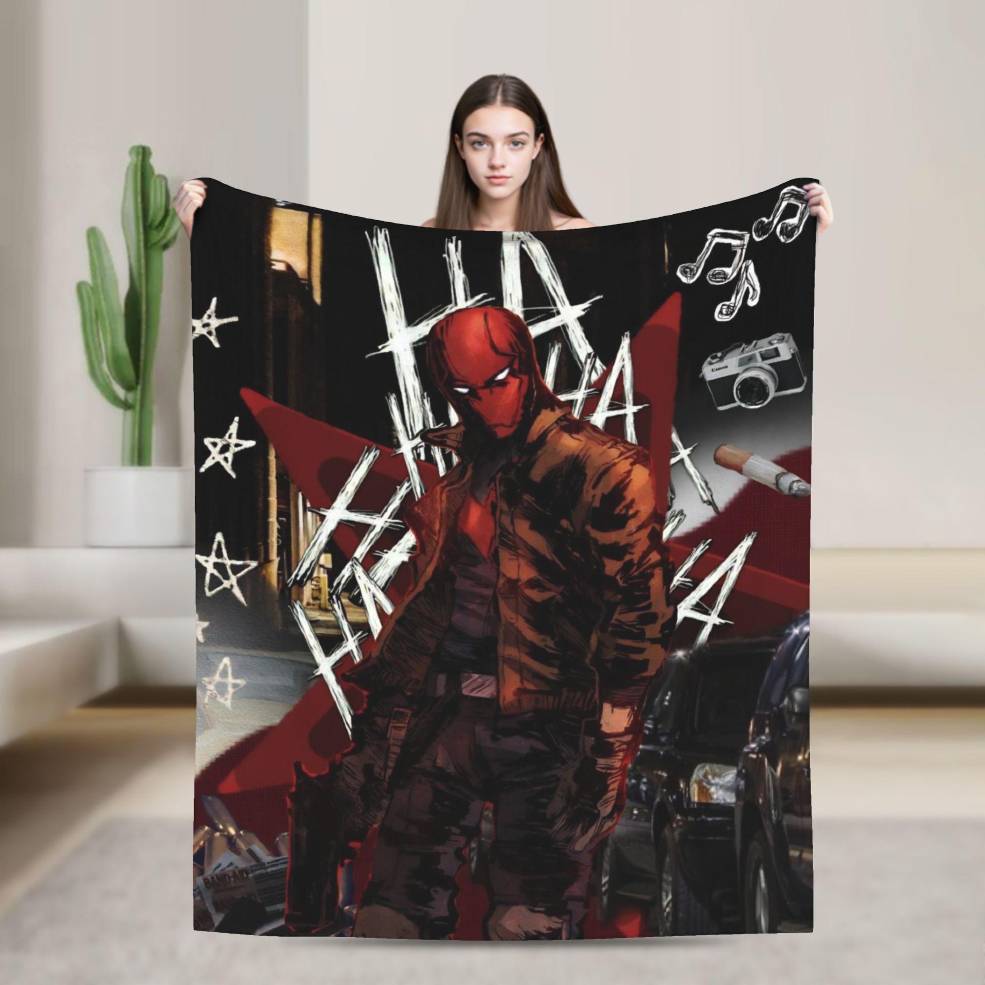 Jason Todd Knitted Blanket Fleece Red Hood Manga Soft Throw Blankets for Bedding Couch Bedspread 75X95CM