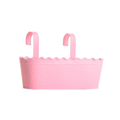Balde de Flores de Estanho com Ganchos Duplos Vasos de Flores Decorativos Suspensos Ferro Plantador Suspenso para Varanda