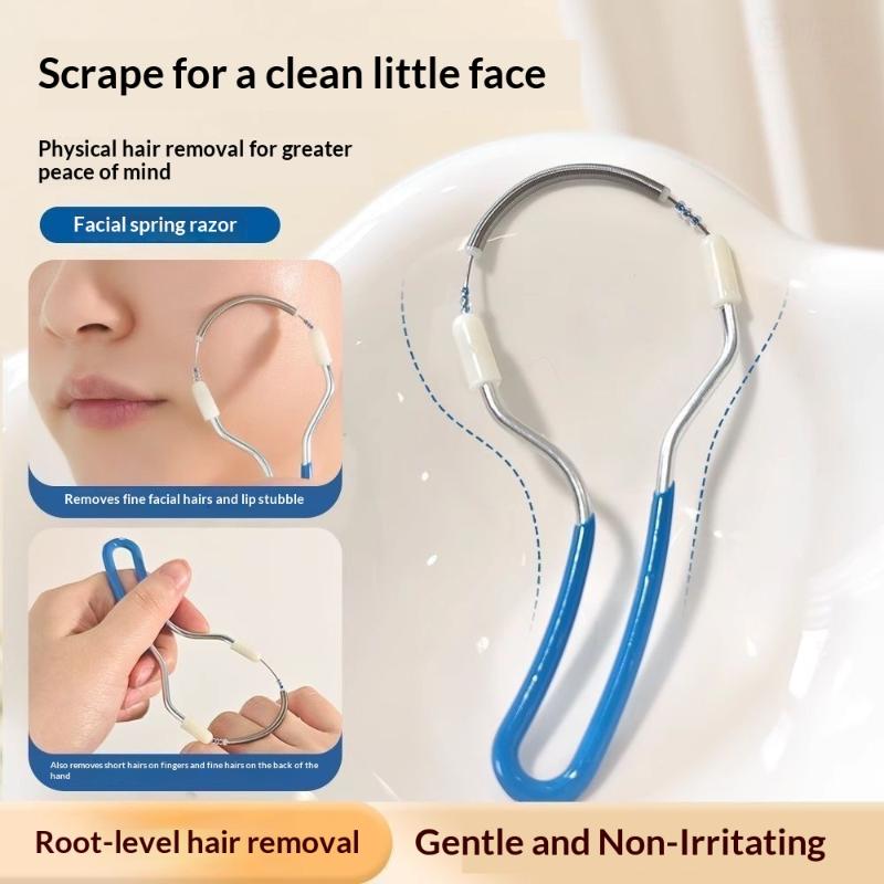 Women Facial Hair Removal Epilator Stick Steel Roller Smooth Spring Bend Face Cleaning Spring Hair Removal Epilator 2Pcs