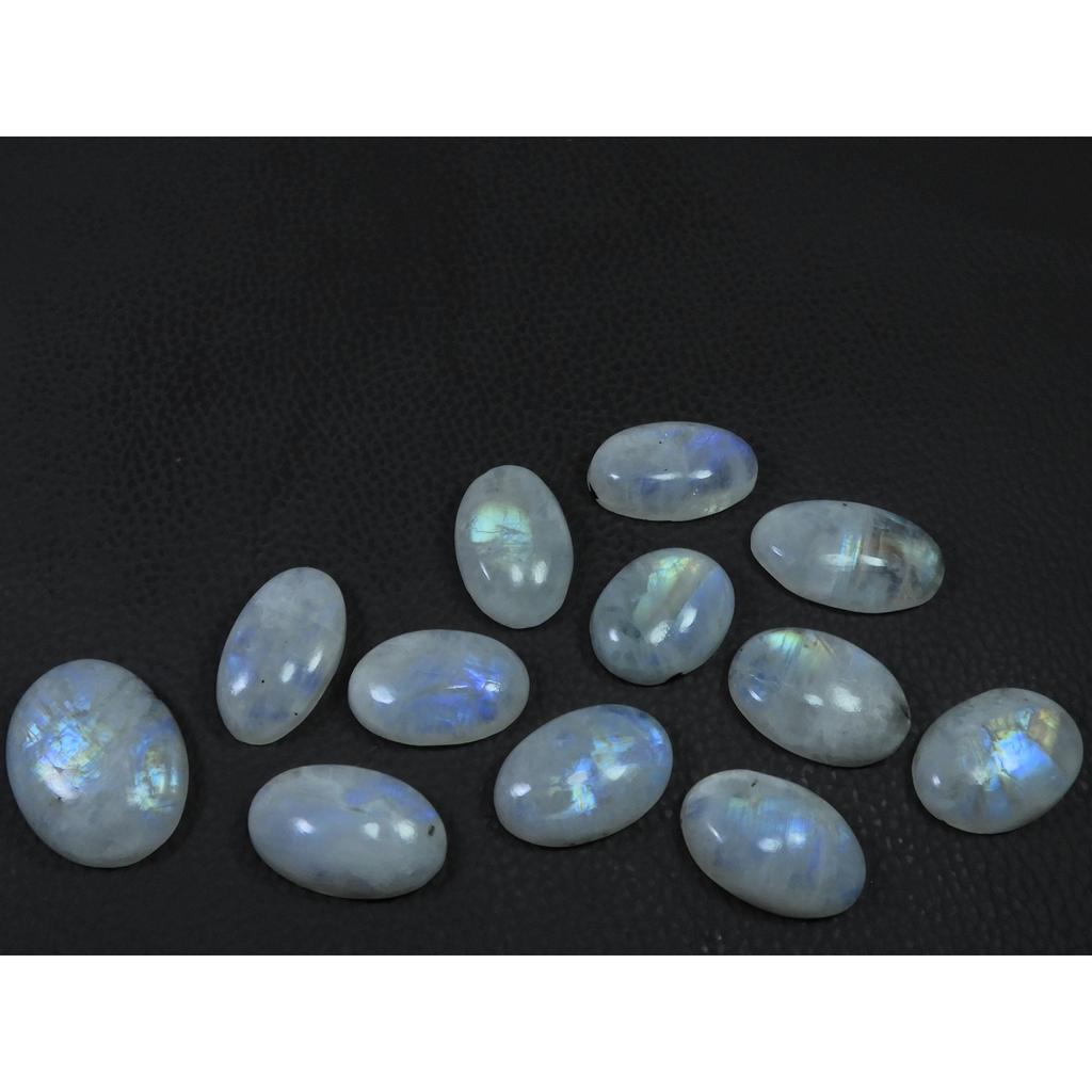22-26MM Natural Rainbow Moonstone Oval Cabochon Loose Gemstone 12Pcs Lot C-522
