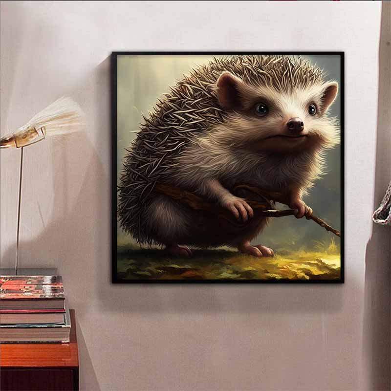 New Arrival 5D DIY Full Circle Diamond Painting "Hedgehog" Embroidery Cross Stitch Home Decor Gift