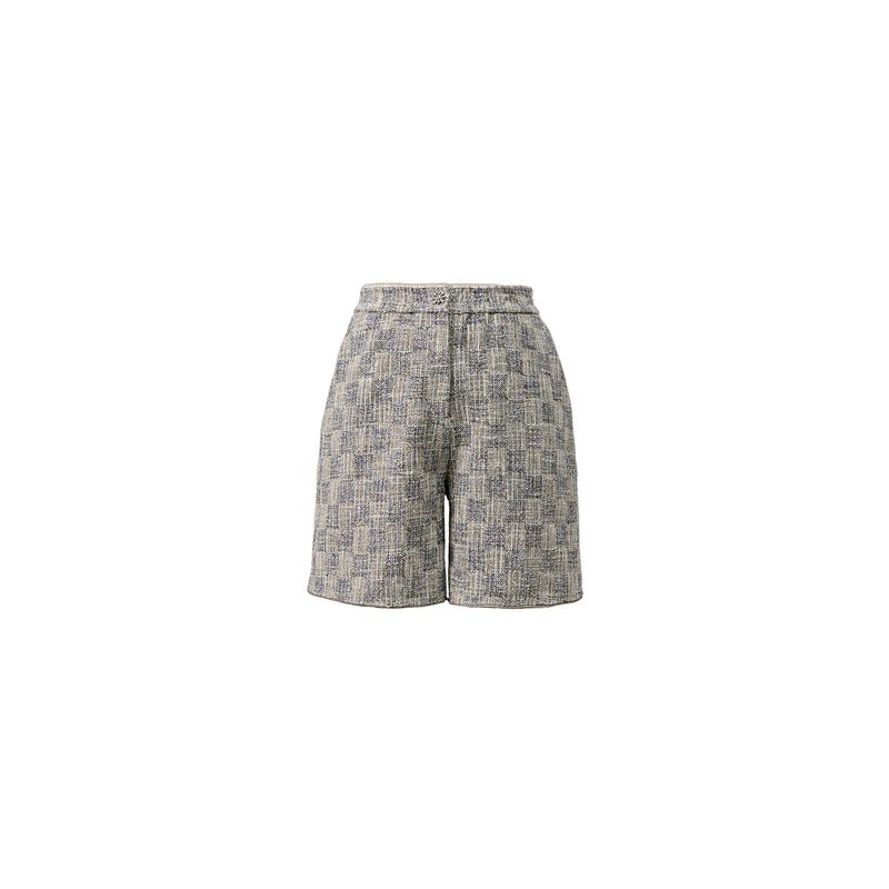 Blacknini Yin Waffle Hawaii Classic Style Coat Shorts Italy Paoleti Tweed