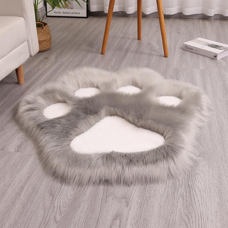 Cat Paw Rug - Skin-Friendly, No Shedding, Machine Washable, Imitation Rabbit Fur Blend for Bedroom/Sofa/Living Room Floor Mat